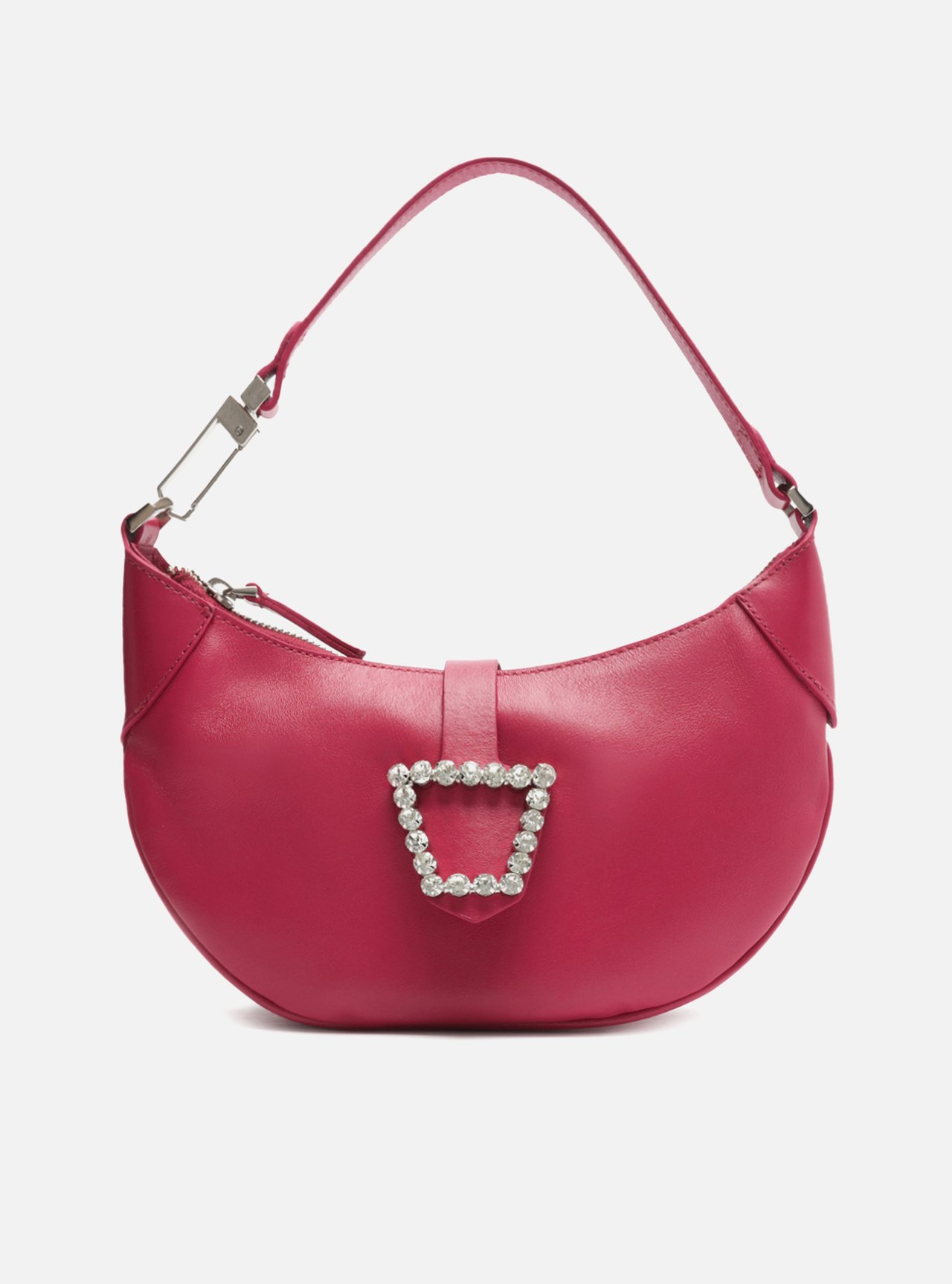 Bolsa Hobo Rosa Couro Emily Pequena Pedraria Arezzo Sorocaba