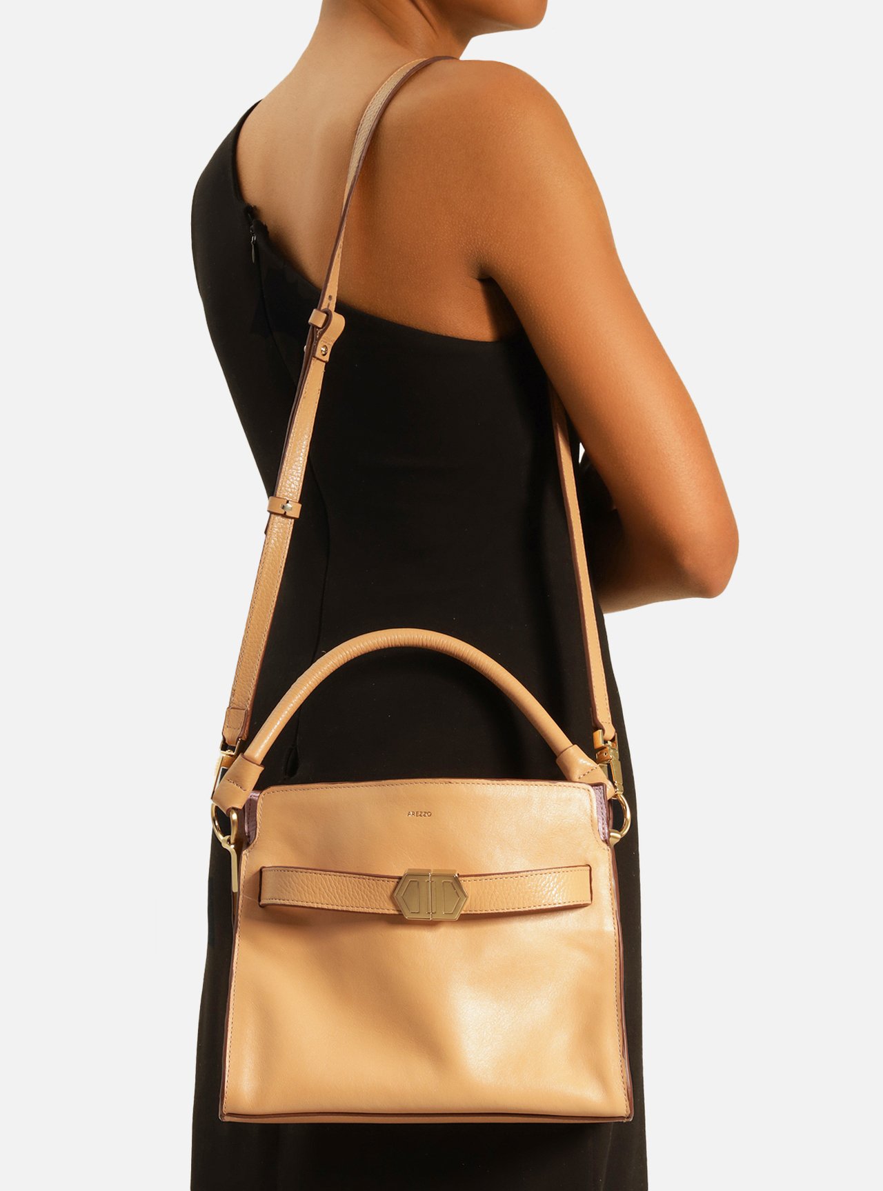 Bolsa Tote Nude Couro M dia Color Lil s Arezzo Sorocaba