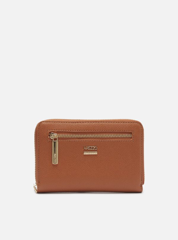 Carteira Marrom M?dia Bolso Z?per