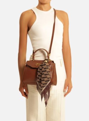 Bolsa Satchel Caramelo Couro Pequena Len?o
