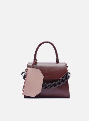 Bolsa Satchel Roxa Iara M?dia Rosa