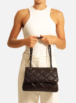 Bolsa Tiracolo Marrom Escura Couro Mizz M?dia
