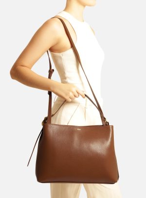Bolsa Tote Marrom Couro Grande B?sica