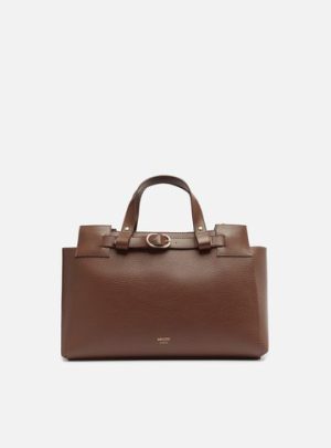 Bolsa Tote Marrom M?dia Tira Afivelada
