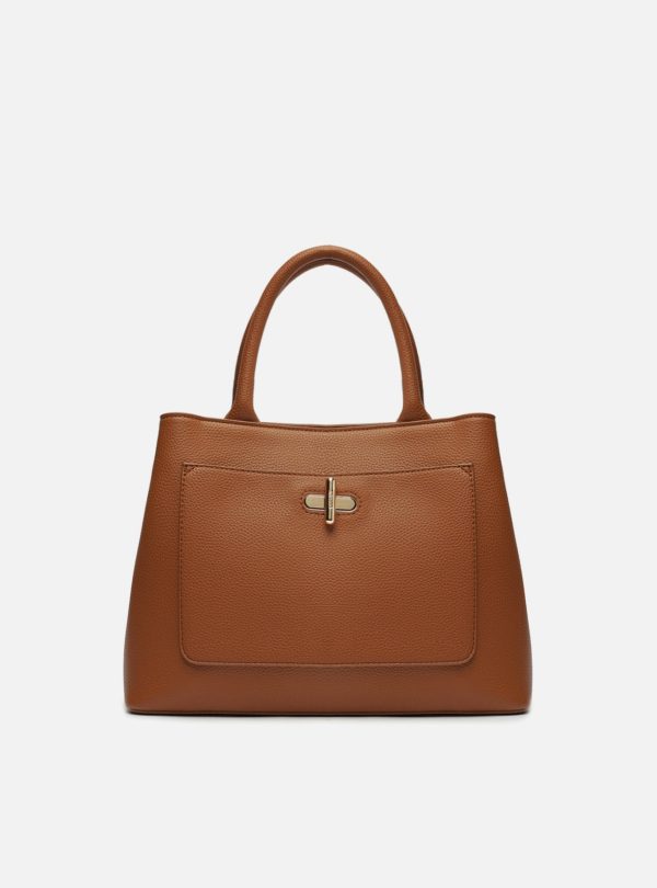 Bolsa Tote Marrom M?dia Fecho Metal