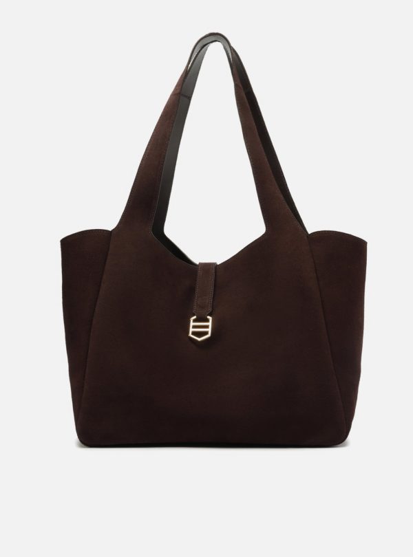 Bolsa Shopping Grande Marrom Couro Acamur?ado