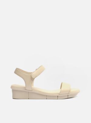 Sand?lia Off-White Couro Flatform Comfort