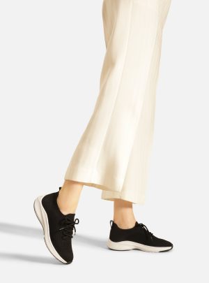 T?nis Preto Knit Amarra??o B?sico