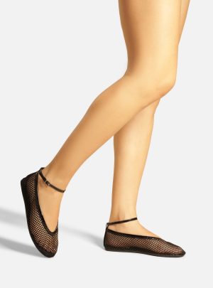 Sapatilha Preta Tela Tira Ankle