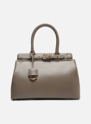 Bolsa Tote Cinza Couro Grande Bag Charm Vict?ria