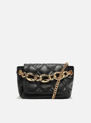 Bolsa Tiracolo Preta Couro Matelass? M?dia