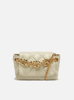 Bolsa Tiracolo Branca Couro Matelass? M?dia