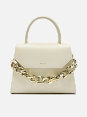Bolsa Satchel Off-White Iara M?dia Bege