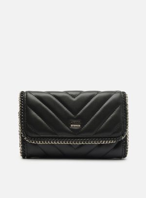 Bolsa Tiracolo Preta Pequena Matelass? Corrente