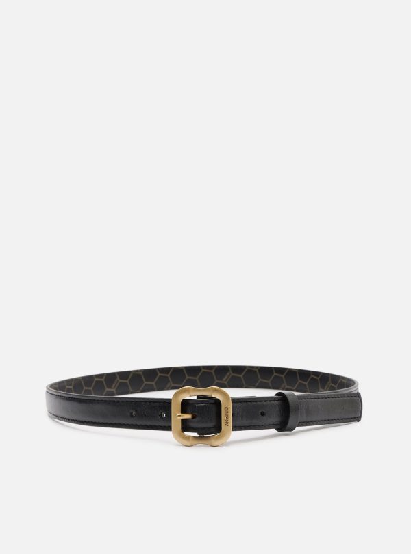 Cinto Preto Couro Worn M?dio Fivela