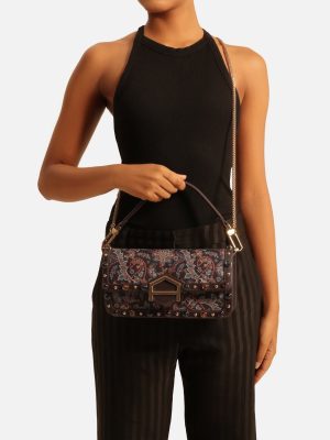 Bolsa Tiracolo Marrom Couro A001 M?dia Paisley