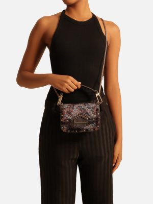Bolsa Tiracolo Marrom Couro A001 Pequena Paisley