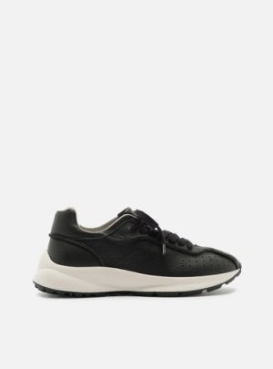 T?nis Preto Couro Sola Esportiva B?sico