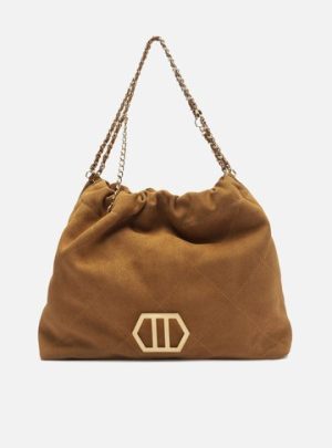 Bolsa Hobo Bege Couro Acamur?ado Esther Grande