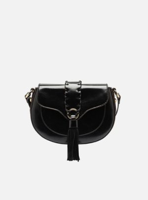 Bolsa Tiracolo Preta M?dia Barbicacho
