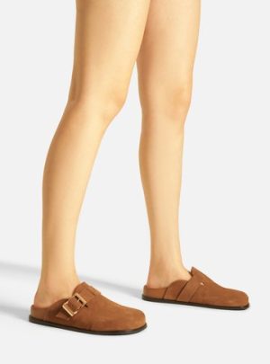 Clog Sabot Marrom Acamur?ada Rasteira Fivela