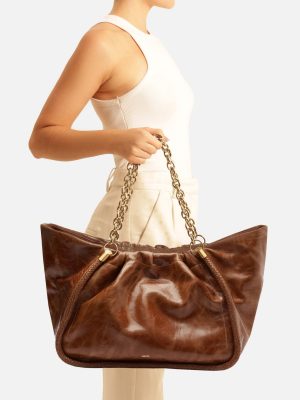 Bolsa Shopping Caramelo Couro Worn Grande