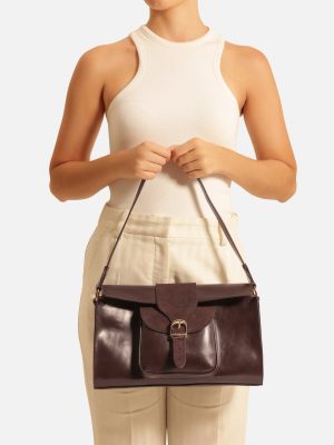Bolsa Shoulder Marrom M?dia Bolso Camur?a