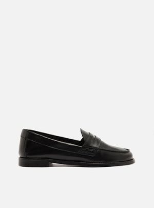 Mocassim Preto Couro Tira Classic