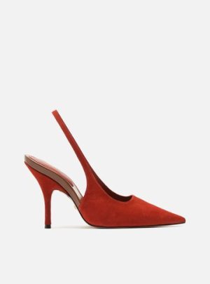 Scarpin Terracota Acamur?ado Slingback Salto Alto