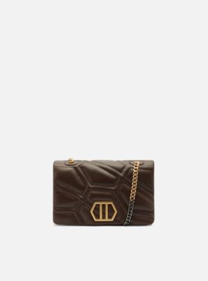 Bolsa Tiracolo Marrom Couro Emma M?dia Longa
