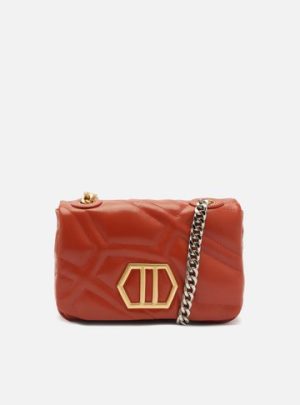 Bolsa Tiracolo Laranja Couro Emma M?dia