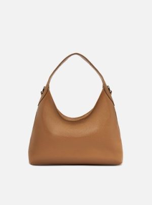 Bolsa Tiracolo Marrom Couro M?dia Al?a Dupla